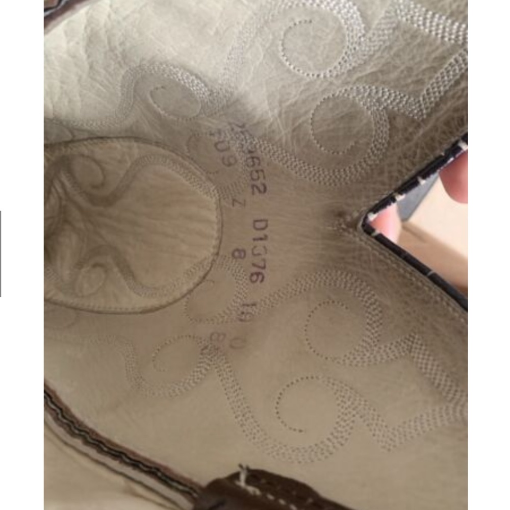 Vintage Python Snakeskin Two Tone Brown Leather W… - image 2